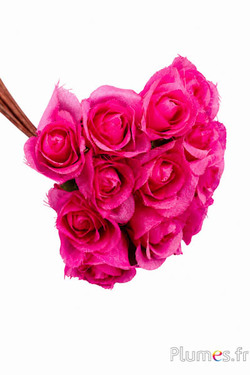 Bouquet di fiori in tessuto - 11-12 fiori, altezza 11 cm - fucsia